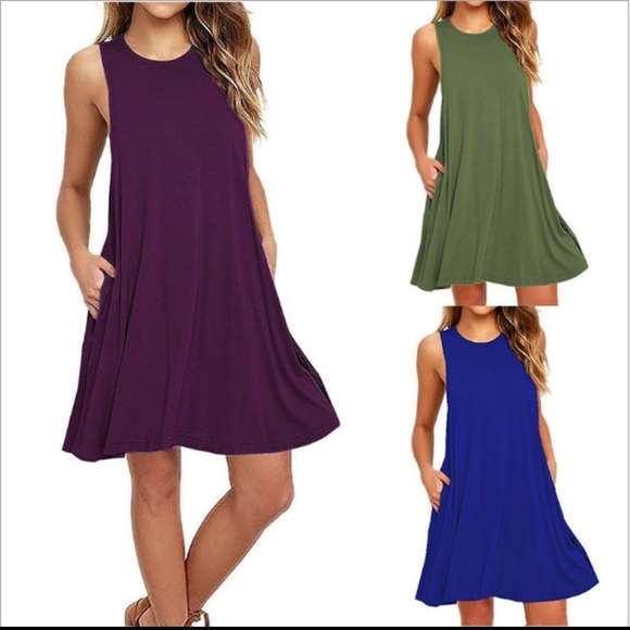 sleeveless pocket summer mini dress - Picture 4 of 8